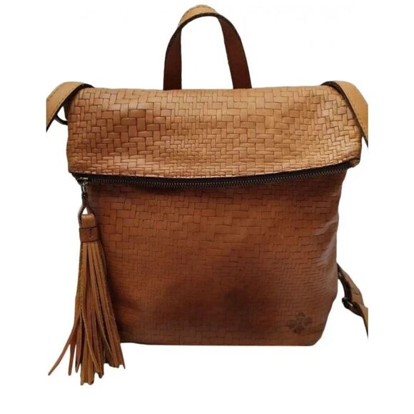 Unique Patricia Nash Brown Braided Leather Convertible Shoulder Bag backpack Ret - Picture 2 of 16